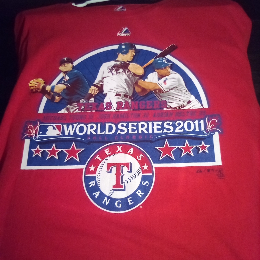 Majestic Texas Ranger world Series 2011 Red T-Shirt